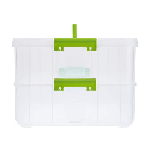 2 Layer Stack & Carry Box, Plastic Multipurpose Portable Storage Container Bo... - Picture 5 of 7