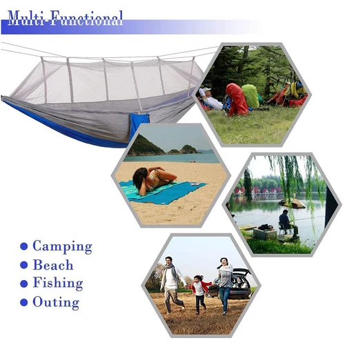 Tragbare Hängematte mit Moskitonetz 660 Pfund Kapazität 2 Personen Hängematte Hängebett - Bild 13 von 38