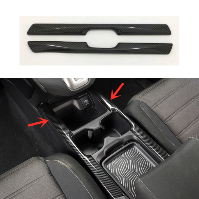 2Pcs FOR HONDA CR-V CRV 2017-2021 Carbon fiber look Water Cup Holder Cover Trim