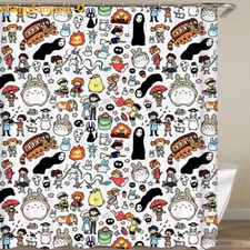 Cortina de ducha de baño My Neighbor Totor 180*200 cm de espesor paño colgante con gancho