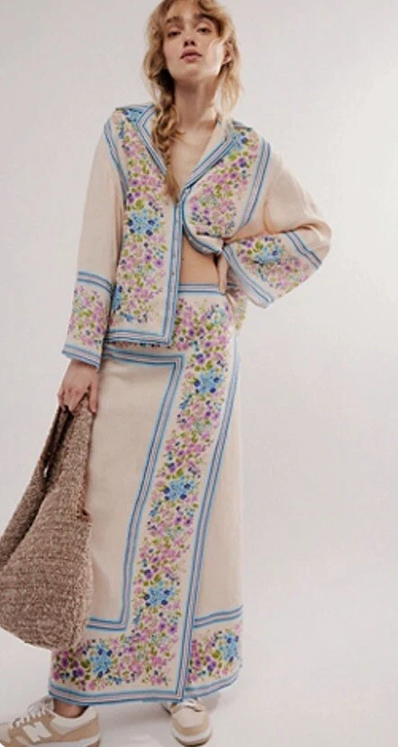 Spell Impala Lily Wrap Linen Skirt Iris BNWT Size S RRP $249 Floral
Opens in a new window or tab