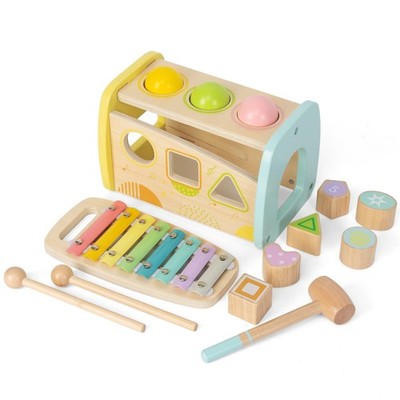 Hammering Pounding Toys Wooden Educational Toy Xylophone Shape Sorter, Birthd...