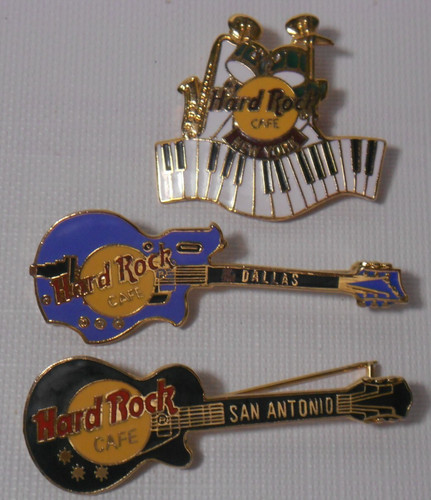 Lot of Hard Rock Cafe Pins Dallas San Antonio New York *FREE SHIPPING*
