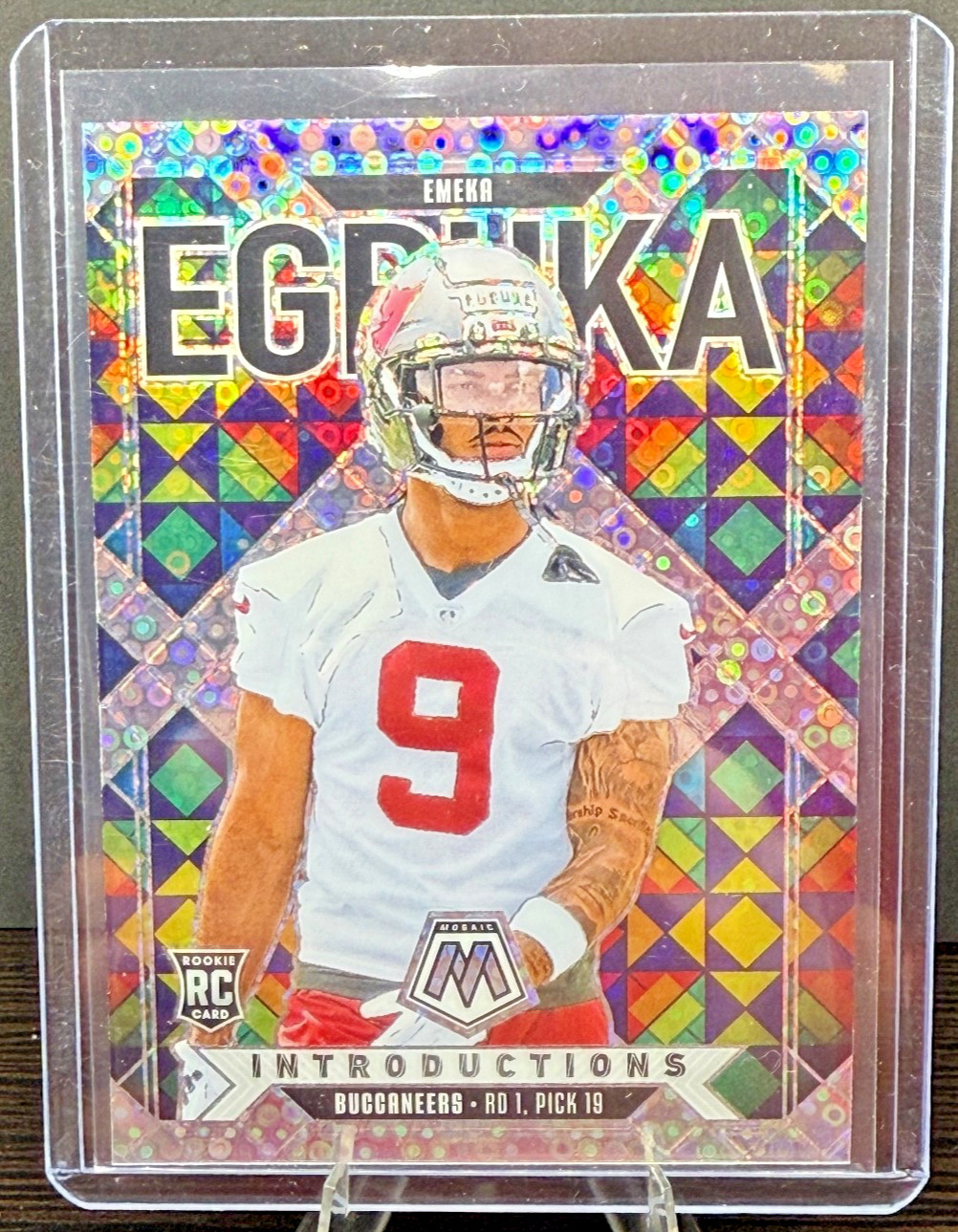 2025 Mosaic No Huddle #1 Emeka Egbuka Rookie RC Introductions Silver Disco Prizm