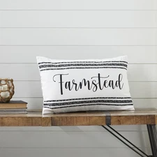 Farmhouse 14"x22" Farmstead Pillow Black Stenciled Bedroom Decor VHC Brands
