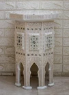 Handmade Moroccan 23" Mother of Pearl Inlay Wood Side End Coffee Table Decor