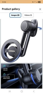 UGREEN Vacuum Magnetic Phone Holder for Cars, Adjustable Magsafe Car Mount 360°R