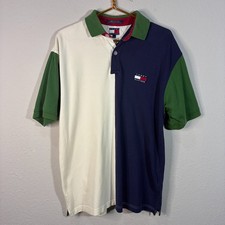 Vintage Tommy Hilfiger Colorblock Polo Shirt Size Large 90s Y2K