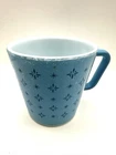 Vintage MCM Pyrex Light Blue Atomic Foulard Patterned Mug
