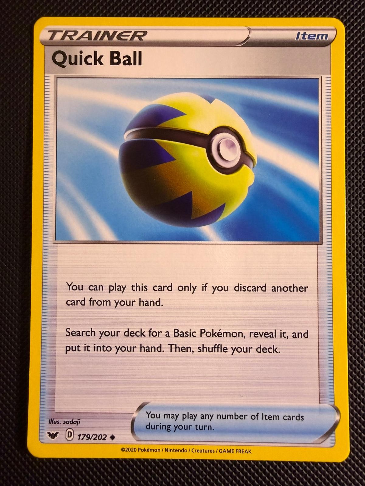 POKEMON TCG QUICK BALL SWORD & SHIELD 179/202 UC LP