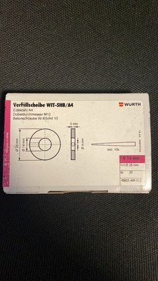 Würth Verfüllscheiben WIT SHB A4 14 mm Edelstahl 20 Stk + 10 Mischerreduzierung