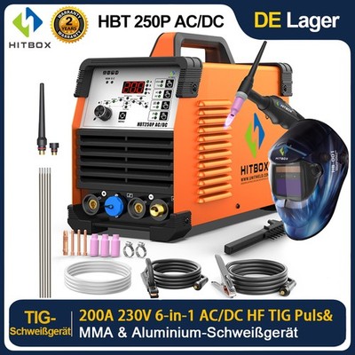HITBOX Aluminium AC/DC 200A Digital 220V Pulse IGBT 2in1 STICK TIG-Schweißgerät