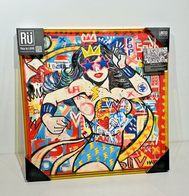 WONDER WOMEN POP ART LIMITED EDITION PAINTING MERCEDES LAGUNAS