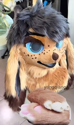 Fursuit Long Fur Husky Fox Mascot Head Party Halloween Fur Cosplay-Promotion