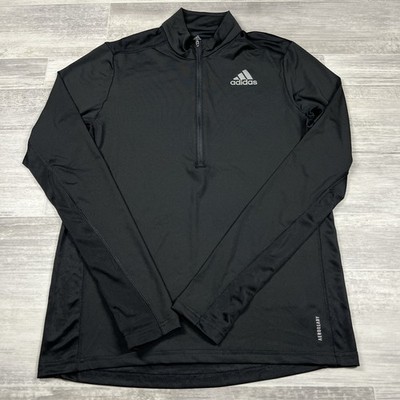 Adidas Own The Run 1/2 Zip Men's Small Training Black Casual Tee Jersey GT8936