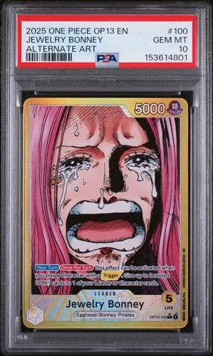 One Piece TCG OP13-100 Jewelry Bonney Alt Alternate Art PSA 10