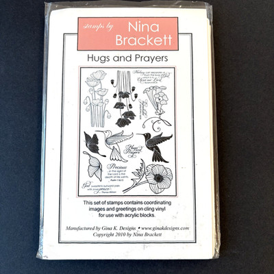 Nina Brackett Gina K Hugs and Prayers Religious Flowers Cling Rubber Stamps