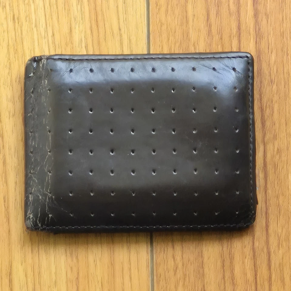 Vintage Jack Spade Brown Shiny Leather Slim BiFold Men's Wallet - Image 2 of 4