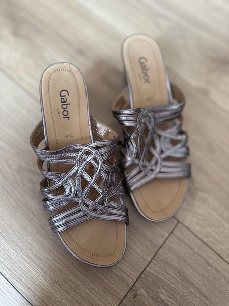 Women Gabor Heels Silver 39 #7VBV