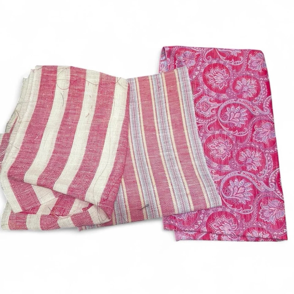 Lote de 8 piezas de tela de seda 100 % italiana pastel rojo remanente costura hágalo usted mismo Foto 4 de 4