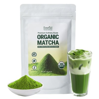 Emerail Organic Premium Culinary Grade Matcha Powder - 2.5oz - 06/30/26