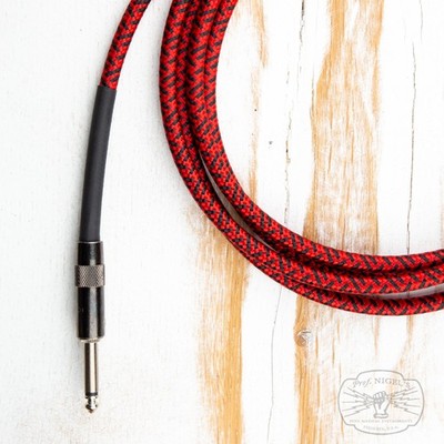 Prof. Nigel's Premium 1/4'' TS Instrument Cable Black Cherry Str/Str Connectors