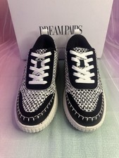 Dream Pairs SDFN2379W Women's Geometric Lace Up Sneakers Black White
