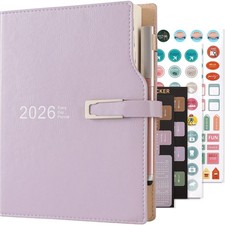 Terminplaner 2026 A5 Tagebuch Notizbuch Kalender Organizer Kunstleder