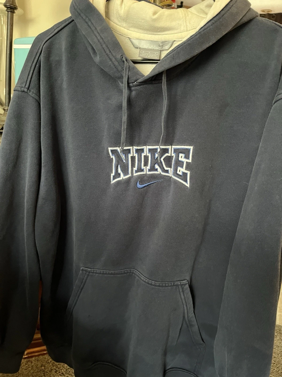 Vintage Nike Hoodie Men’s XL Embroidered Spell Out Swoosh Pullover Sweatshirt