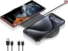 40W Wireless Charging Pad, Dual 20W Fast Wireless Charging Mat for iPhone 16 15