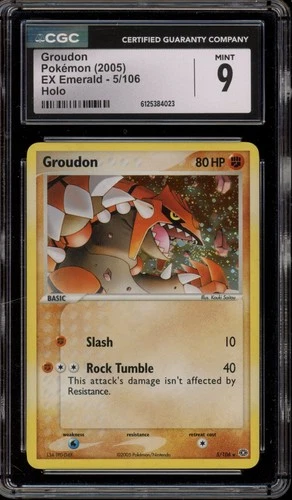 Pokemon Groudon EX Emerald Holo Rare #5 CGC 9 Mint