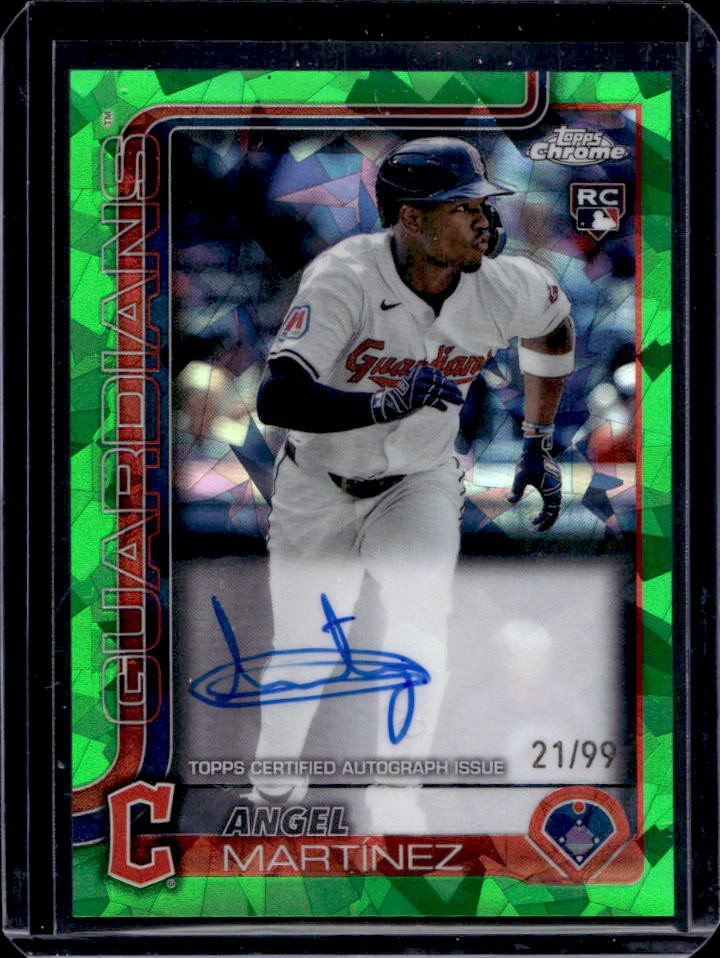 2025 Topps Chrome Sapphire Angel Martinez Rookie Auto RC Green #21/99 Guardians