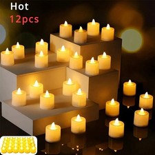 Battery LED Flameless Tea Candles Realistic Fake Candle Lights Home Wedding Deco