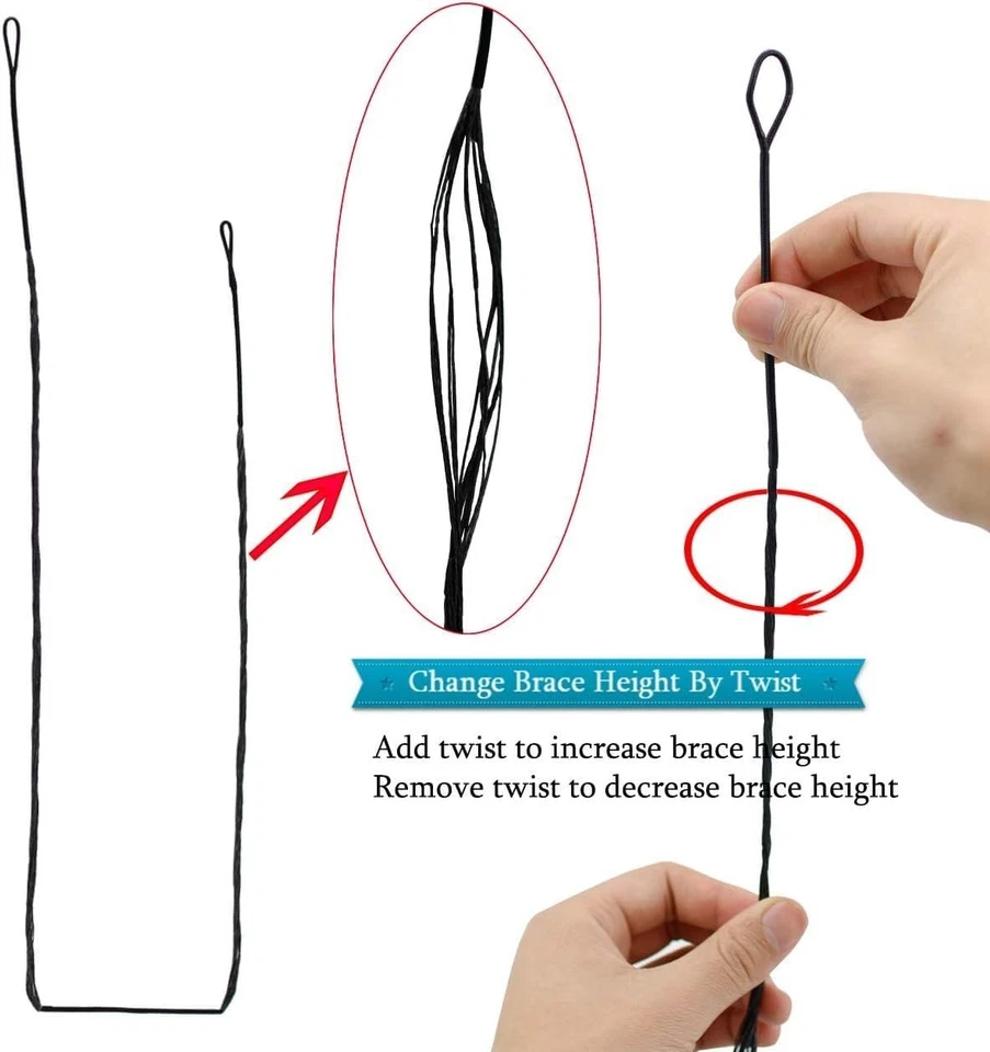 16 Strand (AMO 70") Bowstring Replacement Archery Longbow Recurve Bow String - Image 2 of 4