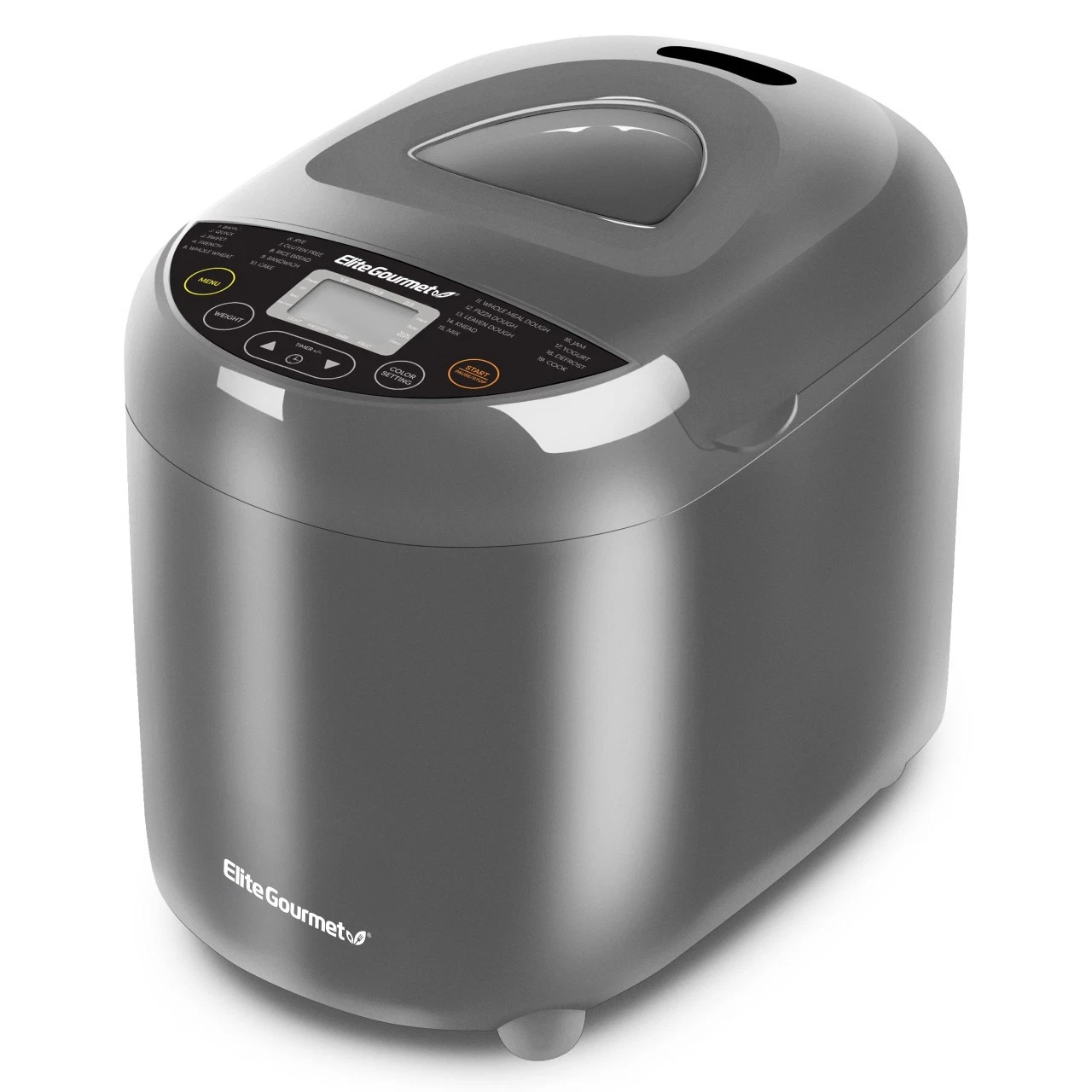 Elite Gourmet Programmable Bread Maker with PFAS-Free CERALAST™ Ceramic Pan, 2 l