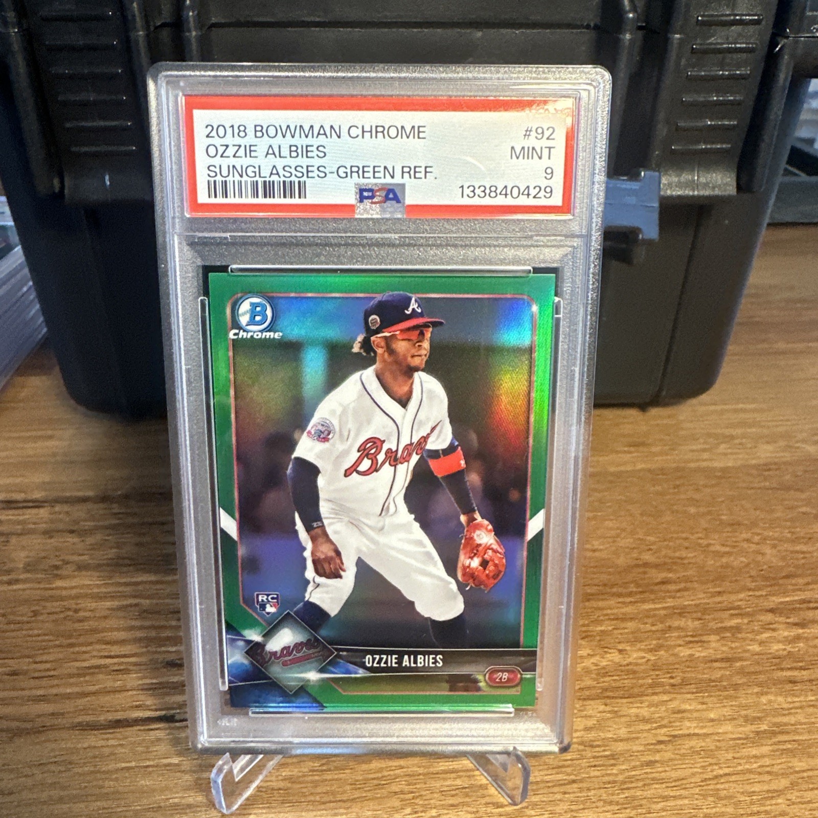 2018 Bowman Chrome - Ozzie Albies #92 Green Refractor /99 (RC)