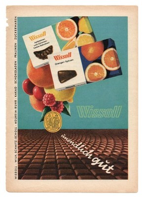 Vintage Advertising Wissoll Chocolate Chocolates Sweets Display 1960s Retro