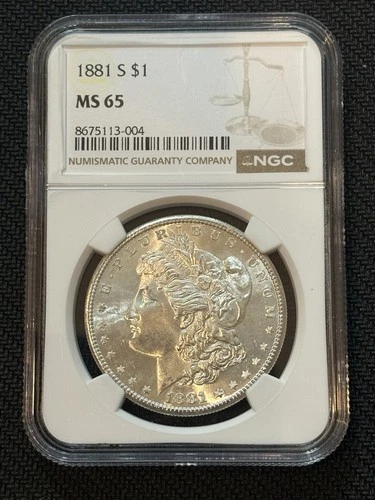 1881 S Morgan Silver Dollar $1 NGC MS 65- Frosty White Monster!!!
