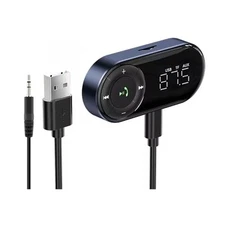  Bluetooth 5.2 FM Transmitter for Car,Bluetooth Car Adapter with Big Mic gray