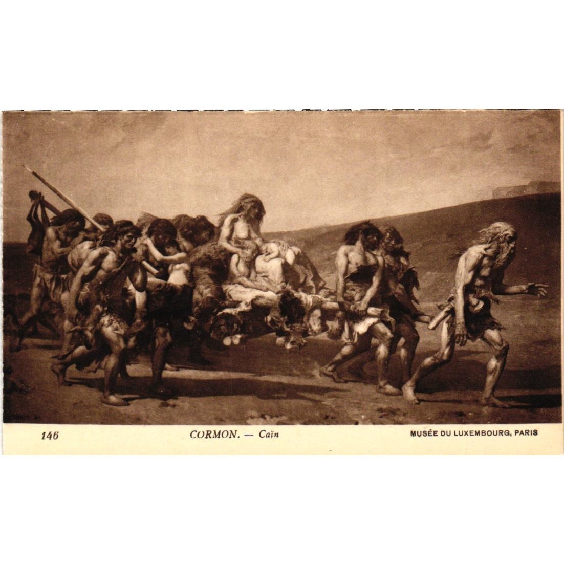 Fernand Cormon Cain Musee du Luxembourg Paris Vintage Sepia Postcard Levy Fils