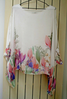 VIOLA BORGHI soft drape silk top & undervest SIZE M asymmetric party occasion