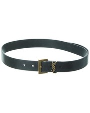 Saint Laurent Cassandre Grained Leather Belt Women's