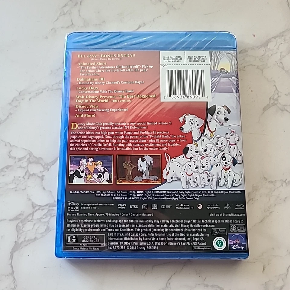 101 Dalmatians NEW Blu-ray & DVD with Slipcover Disney Movie Club Exclusive 2018 - Image 3 of 4