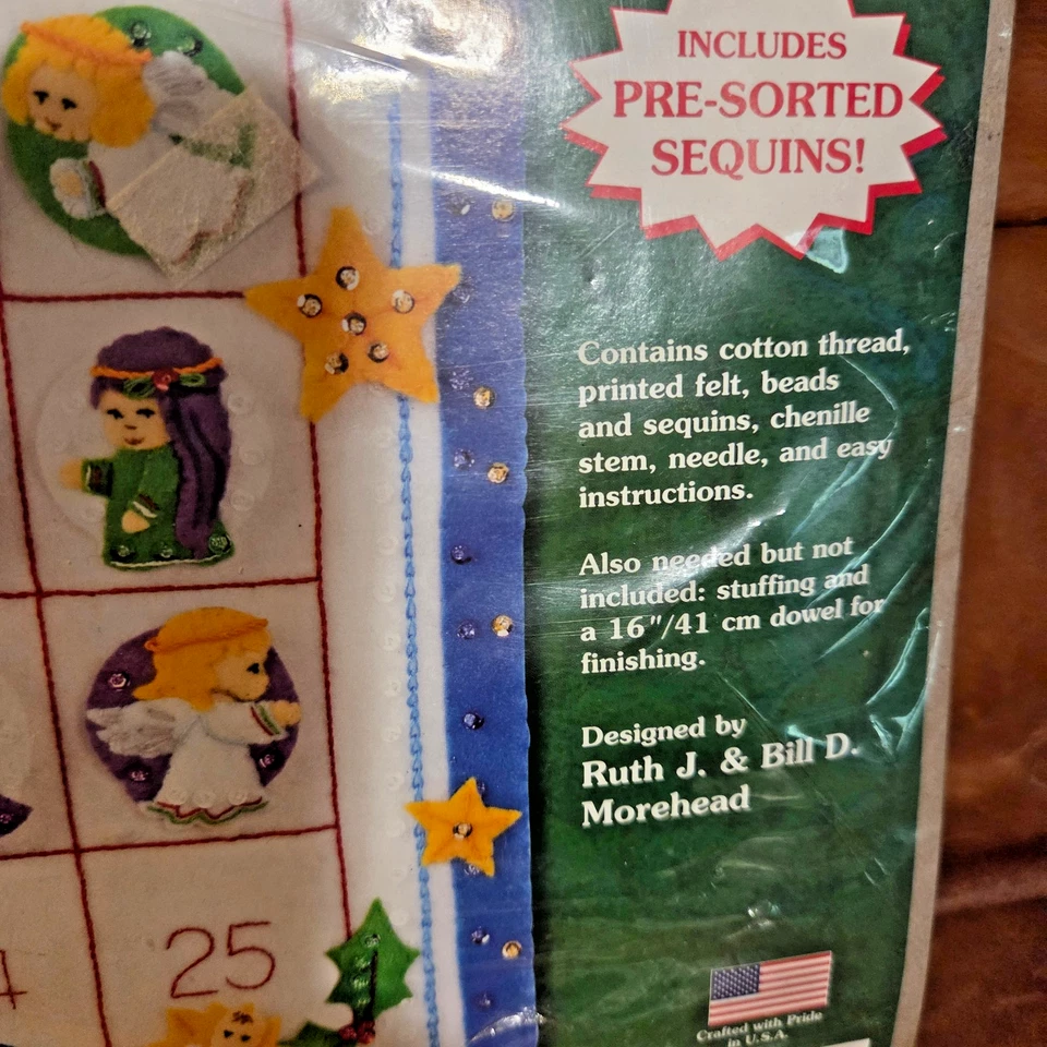 Calendario de Adviento Belén Vintage Dimensions Feltwork # 8149 Paquete Sellado 2006 Foto 4 de 4