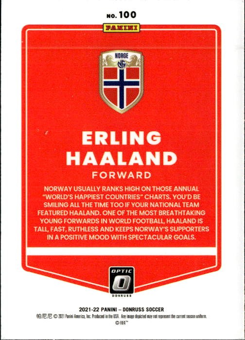 2021-22 Donruss #100 Erling Haaland Optic Holo