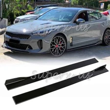 For KIA Stinger 2018-2023 Gloss Black Side Skirts Extension Rocker Splitter Lip