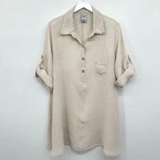Match Point Tunic Top Dress Size M L Linen Coastal Lagenlook Minimalist Earthy