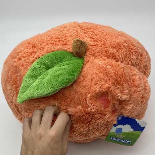 NUEVO CON ETIQUETAS APLASTABLE 15" COMIDA GIGANTE JUMBO CONFORT MELOCOTÓN KAWAII NUEVO FELPA FUZZY RETIRADO - Imagen 5 de 8