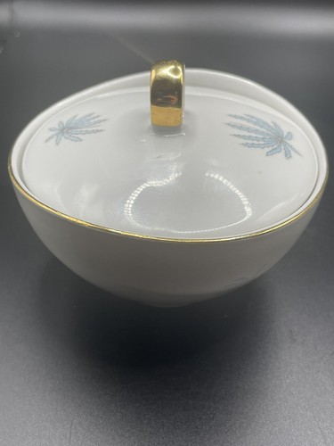 VTG Winterling Bavaria White/Blue-Gold trim Sugar bowl W/lid & Creamer W Germany - Picture 8 of 11
