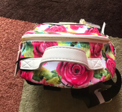 Juicy Couture White Multi floral ROSIE mini backpack purse  display picture 1